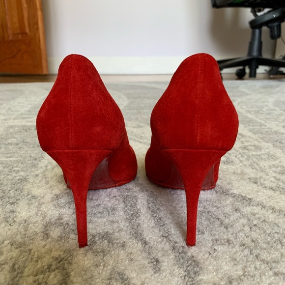 Louboutin 85mm red suede heels main image 12